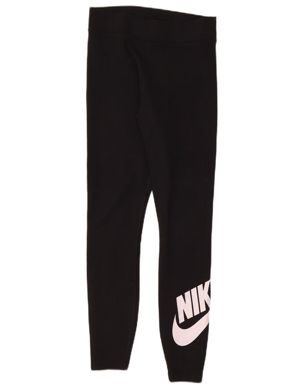 Leggings grafic Nike pentru femei UK 12, bumbac mediu negru
