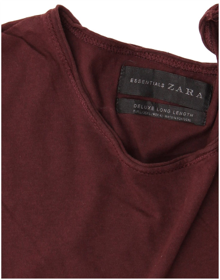 Tricou lung pentru bărbați ZARA Top mare Burgundy