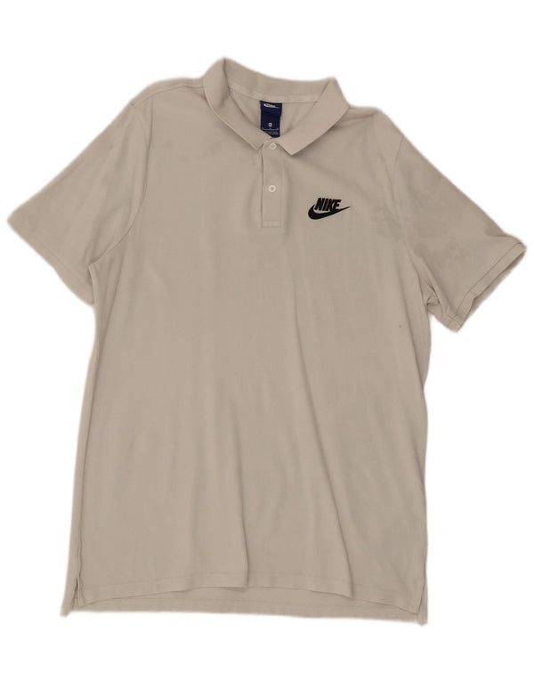 NIKE Mens Polo Shirt XL White Cotton
