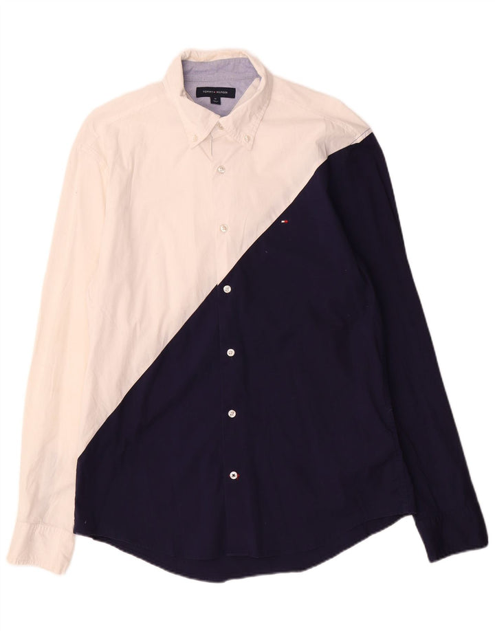 Cămașă Tommy Hilfiger pentru bărbați, alb mediu, color block