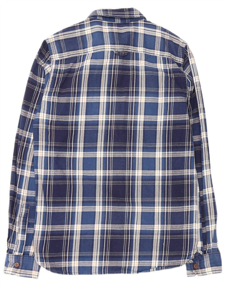 Cămașă de flanel pentru bărbați SUPERDRY, bumbac cu carouri albastre mici