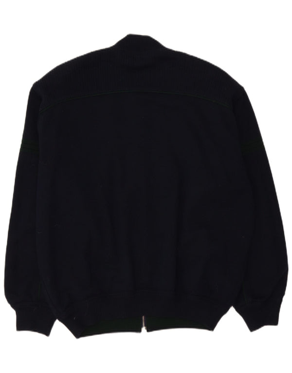 Pulover cardigan vintage pentru bărbați, cu tăiere lejeră, IT 52 mare, lână bleumarin