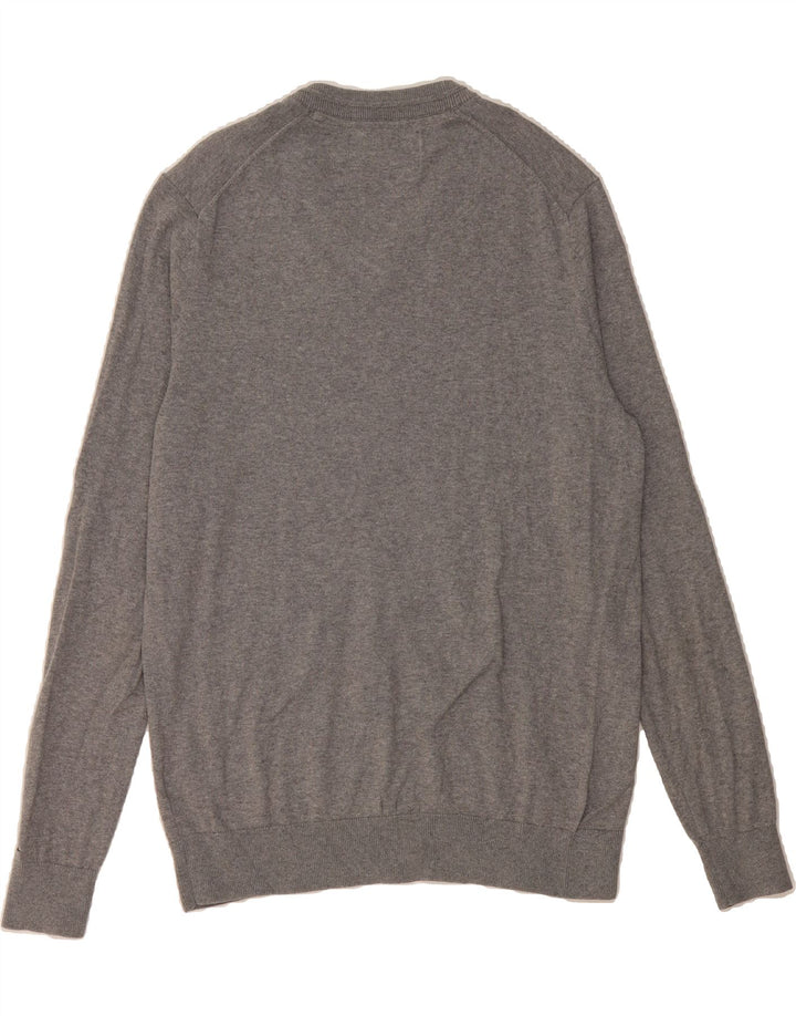 CALVIN KLEIN JEANS Mens V-Neck Jumper Sweater Medium Grey Cotton Vintage Calvin Klein Jeans and Second-Hand Calvin Klein Jeans from Messina Hembry 