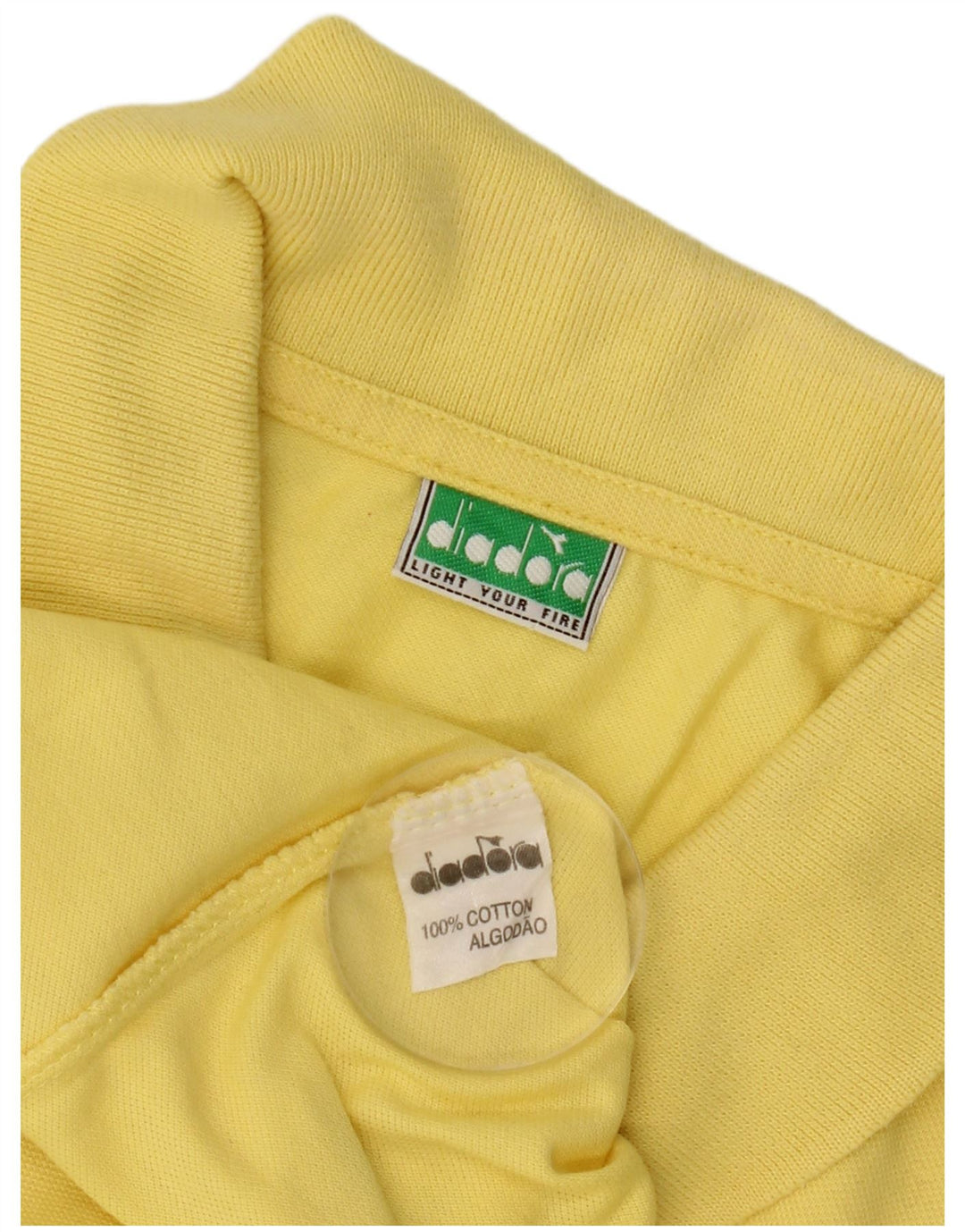 Tricou polo pentru bărbați Diadora, bumbac galben mediu