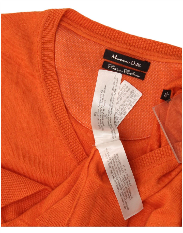 Massimo Dutti Pulover cu decolteu în V pentru bărbați, bumbac mare portocaliu