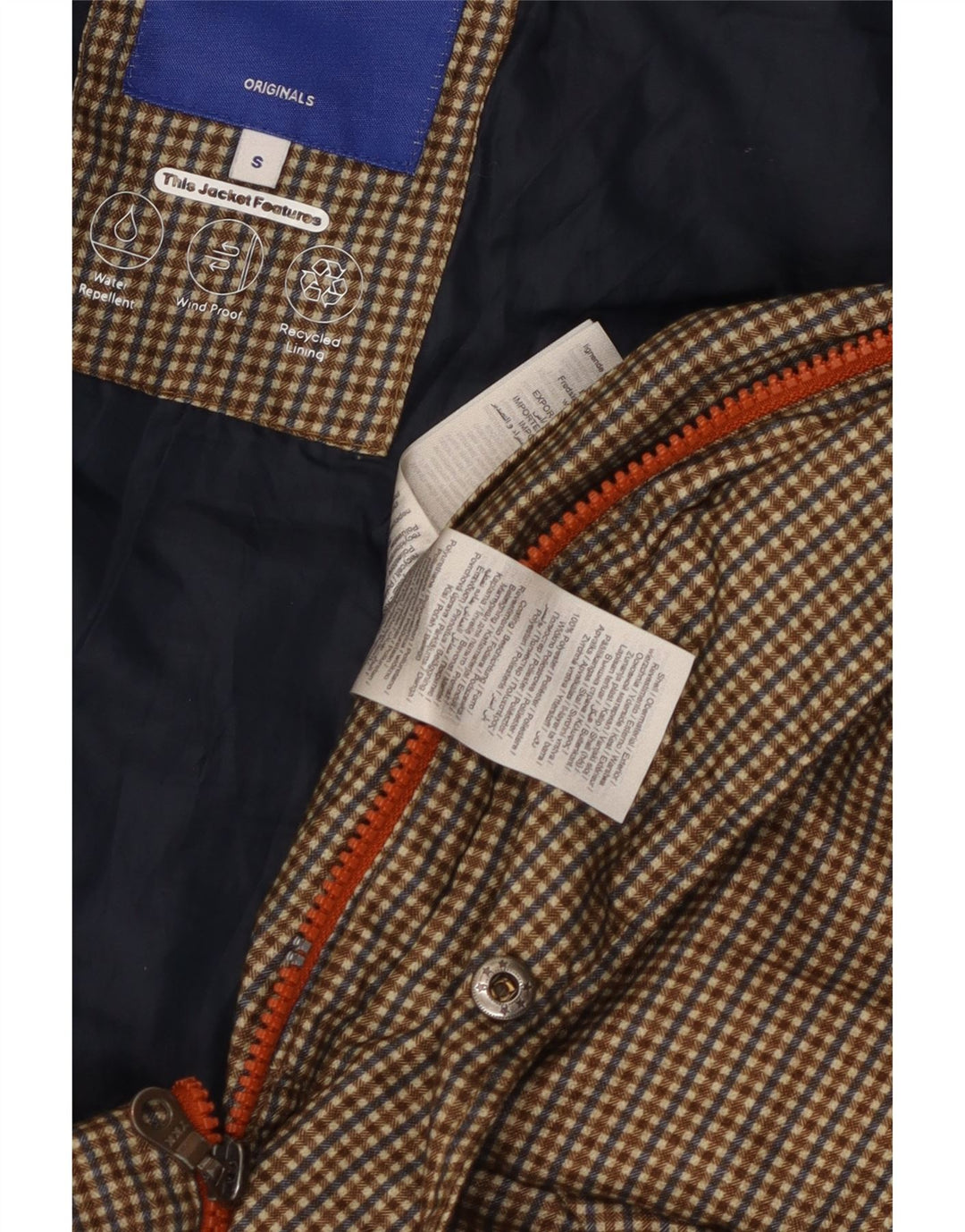 Jachetă căptușită pentru bărbați Jack & Jones UK 36 mic, maro, poliester