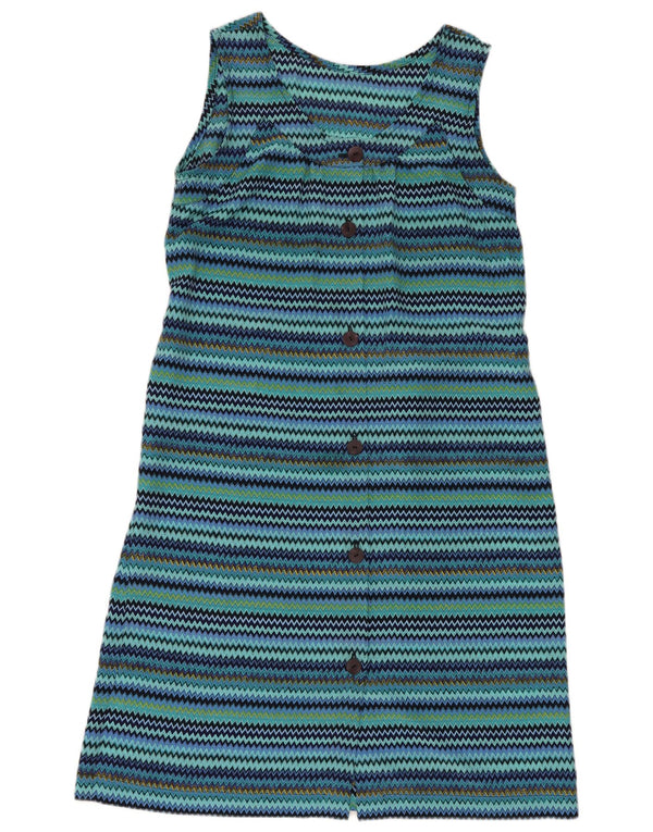 Rochie cu mâneci fără mâneci vintage pentru femei UK 14 Medium Blue Striped