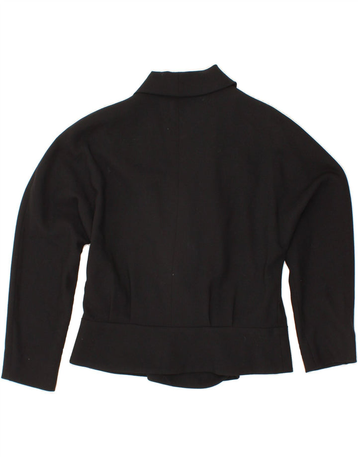 DELIA FERRARI Womens 1 Button Blazer Jacket IT 41 Medium Black Virgin Wool Vintage Delia Ferrari and Second-Hand Delia Ferrari from Messina Hembry 