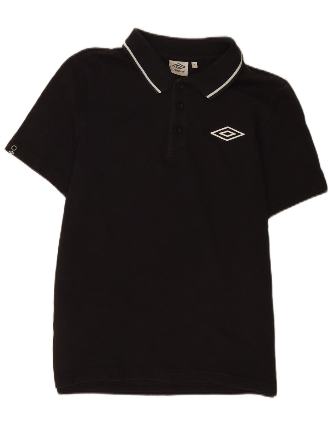 Cămașă polo Umbro pentru bărbați, bumbac mediu negru