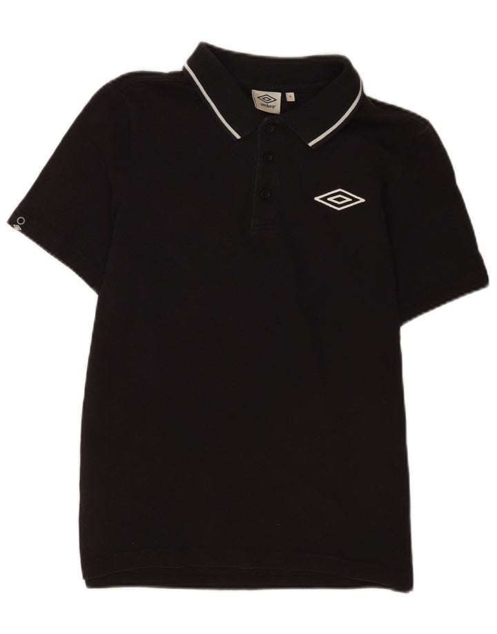 Cămașă polo Umbro pentru bărbați, bumbac mediu negru