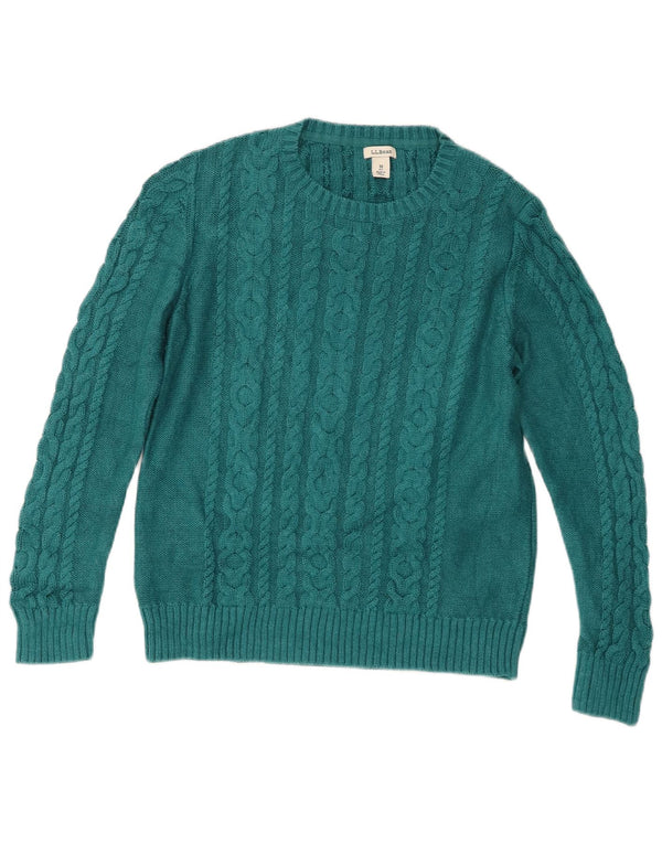 Pulover pentru femei L.L.Bean, cu gâtul cu barca, UK 12, bumbac turcoaz mediu