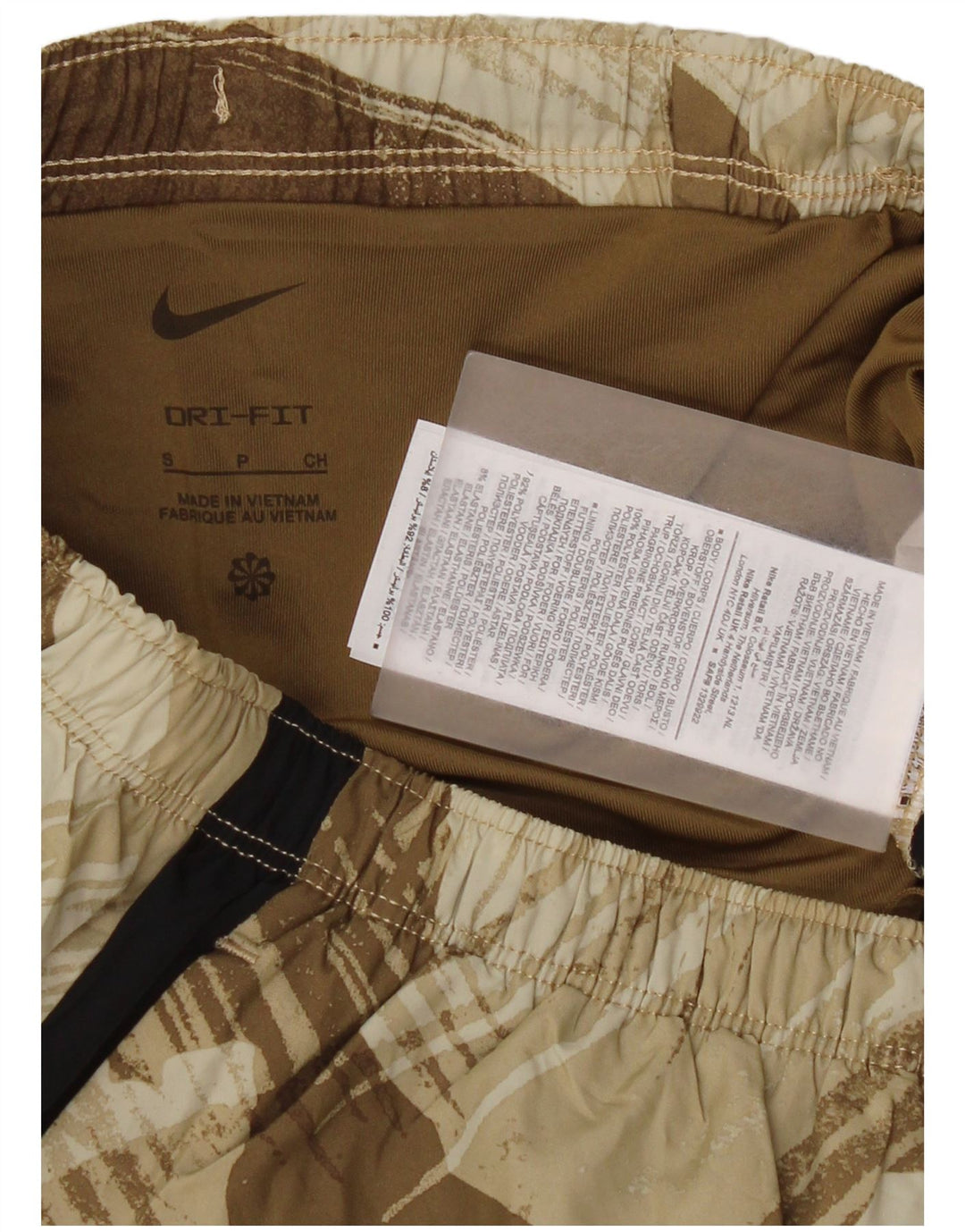 Pantaloni scurți sport Nike Dri Fit pentru bărbați, maro, camuflaj, poliester
