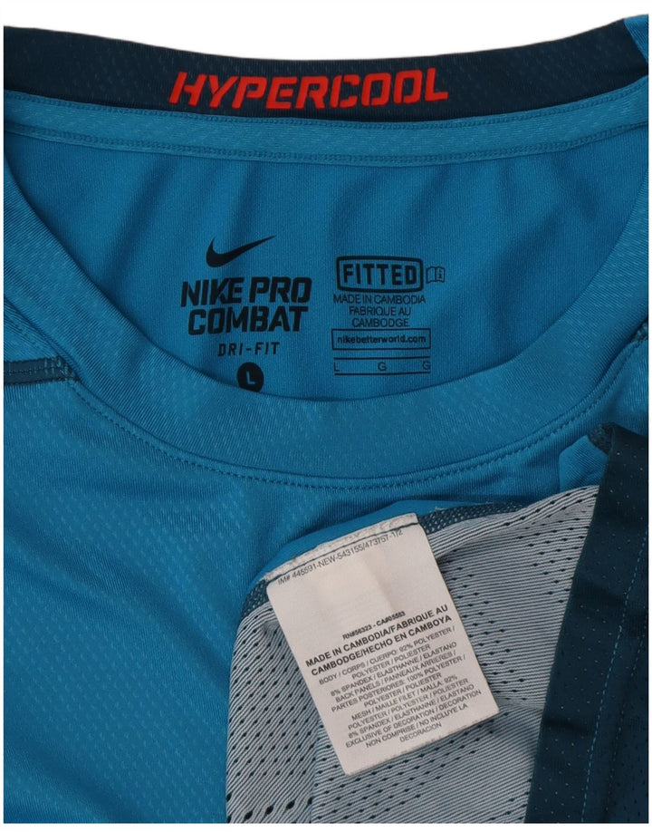 Tricou pentru bărbați Nike Dri Fit Top mare, albastru, poliester color bloc