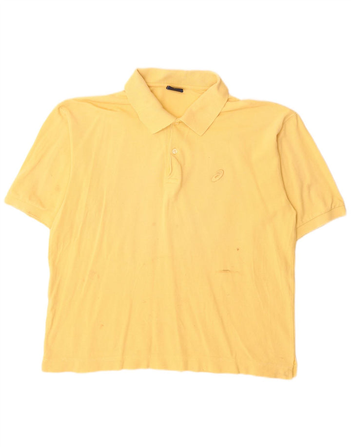Tricou polo Asics pentru bărbați, bumbac galben mare