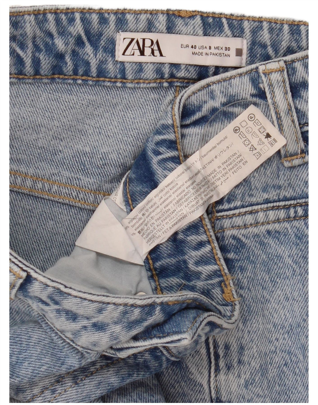 Blugi slim dama Zara EU 40 Medium L30 L27 Bumbac Albastru