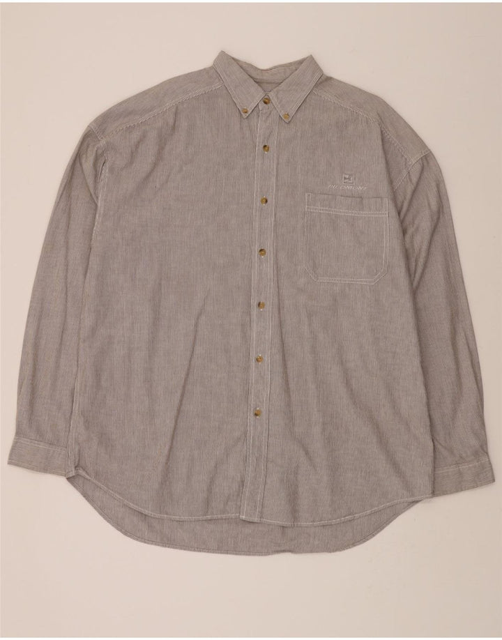 LEE Mens Shirt XL Grey Striped Cotton Vintage Lee and Second-Hand Lee from Messina Hembry 