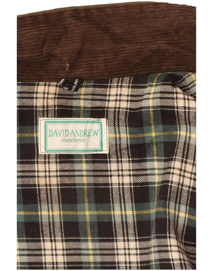 DAVID ANDREW Gilet Manchester din bumbac cerat pentru bărbați UK 40, bumbac mare kaki