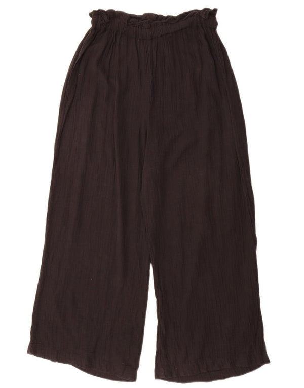 Pantaloni casual Topshop pentru femei mici, cu picioare late, mici L27 L29, bumbac negru