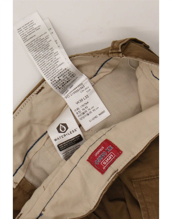 Pantaloni cargo drepti pentru bărbați Levi's W30 L32 bumbac kaki