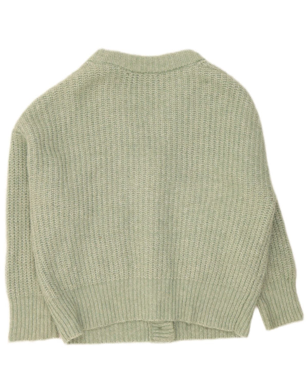 Pulover cardigan supradimensionat pentru femei Zara UK 10 Poliester cu pături verzi mici