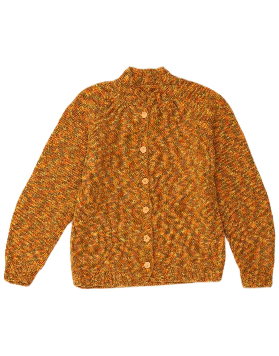 Pulover Cardigan Vintage pentru femei UK 12 Medium Yellow Flecked