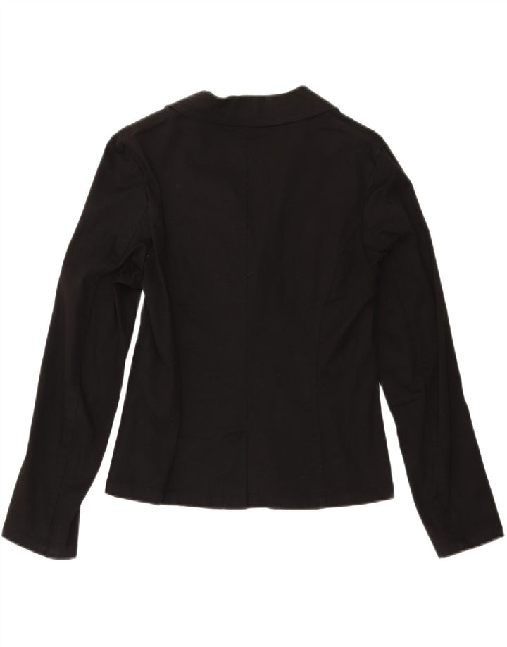 VINTAGE Womens 2 Button Blazer Jacket UK 8 Small Black Cotton Vintage Vintage and Second-Hand Vintage from Messina Hembry 