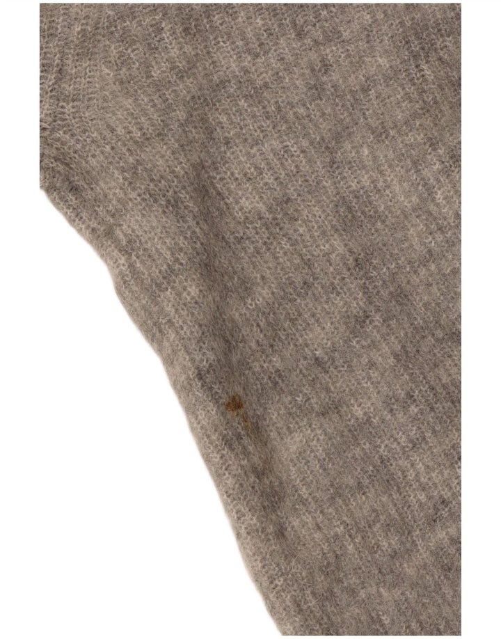 Pulover cu decolteu în V ZARA pentru femei UK 14 Medium Gri Pete