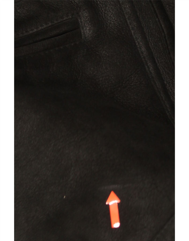 Jachetă vintage pentru bărbați din shearling IT 54 2XL negru din shearling