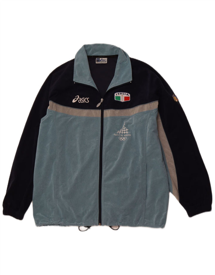 Jachetă de trening pentru bărbați ASICS, mare, albastru, poliester, sport