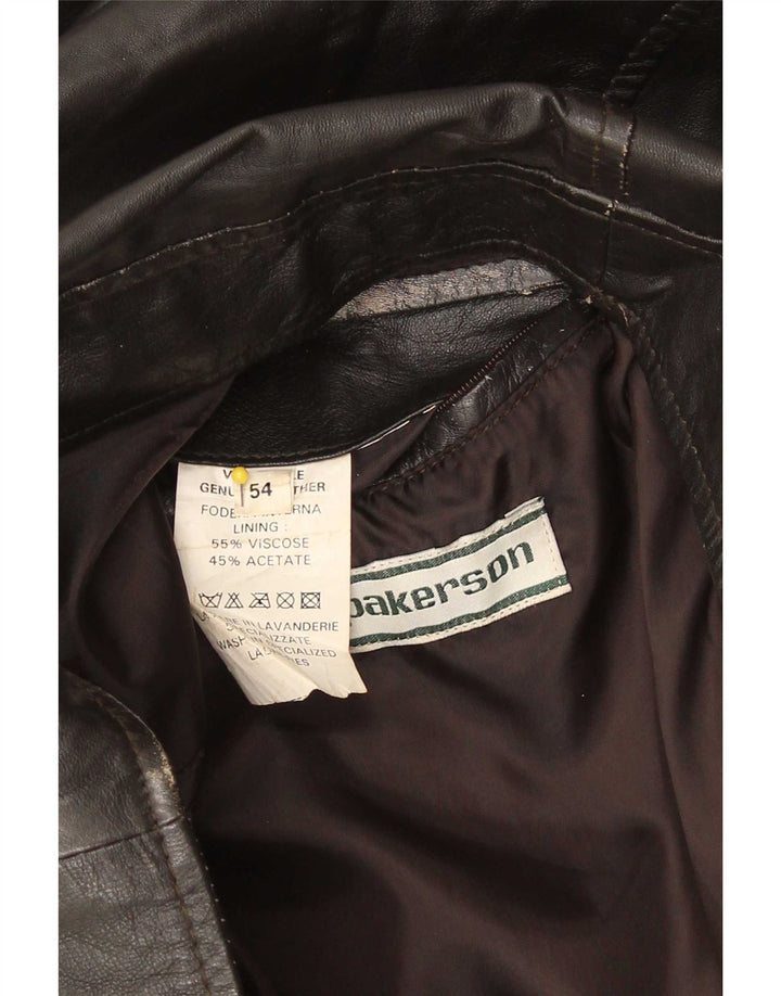 Geacă de piele vintage pentru bărbați IT 54 2XL maro