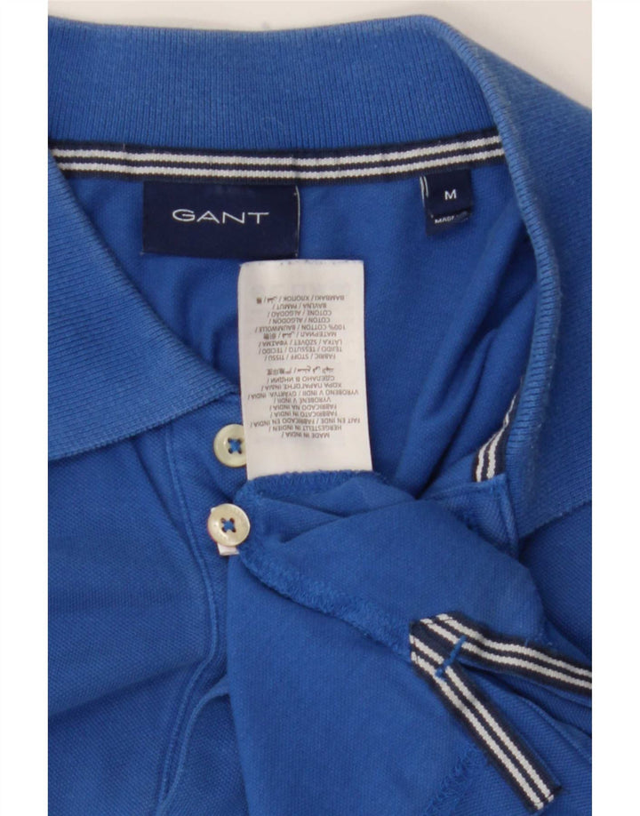 Tricou polo pentru bărbați Gant, bumbac albastru mediu