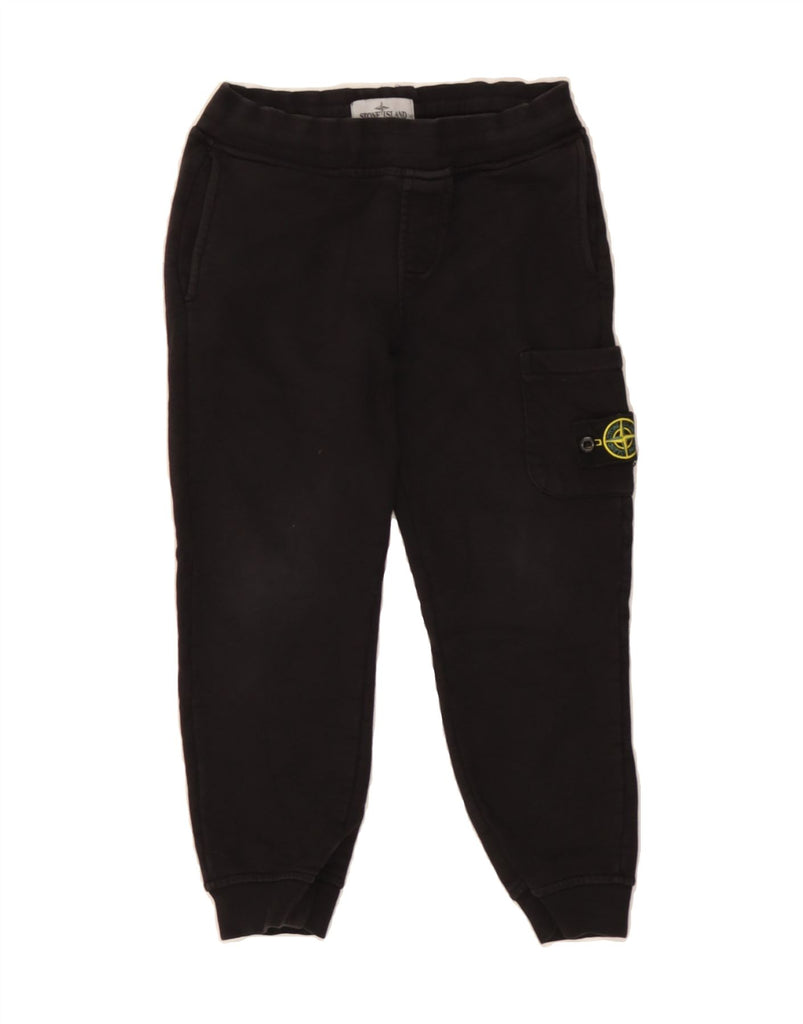 STONE ISLAND Boys Tracksuit Trousers Joggers 8-9 Years  Black Cotton Vintage Stone Island and Second-Hand Stone Island from Messina Hembry 