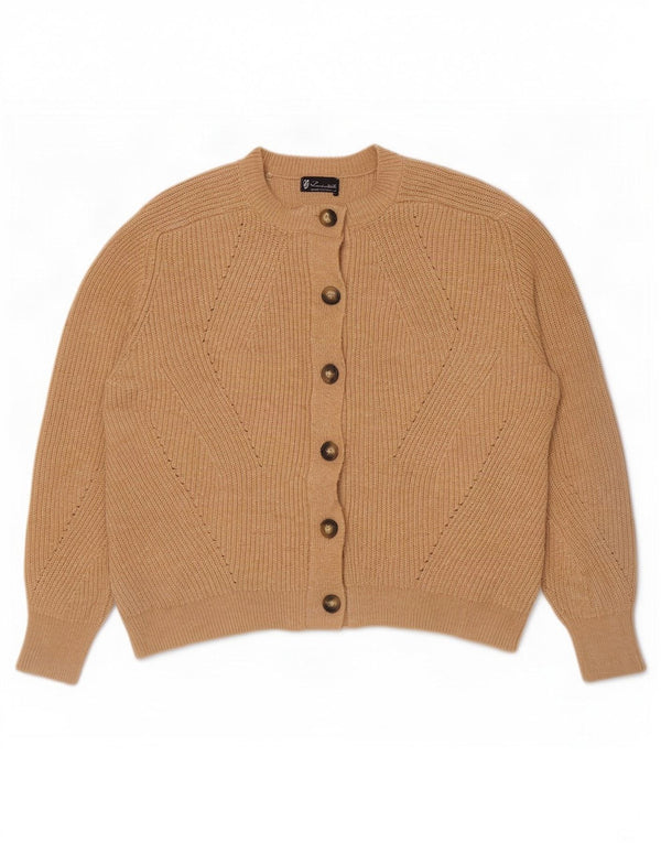 Pulover cardigan pentru femei Marks & Spencer, cu ajustare largi, UK 16, mare, bej, acrilic