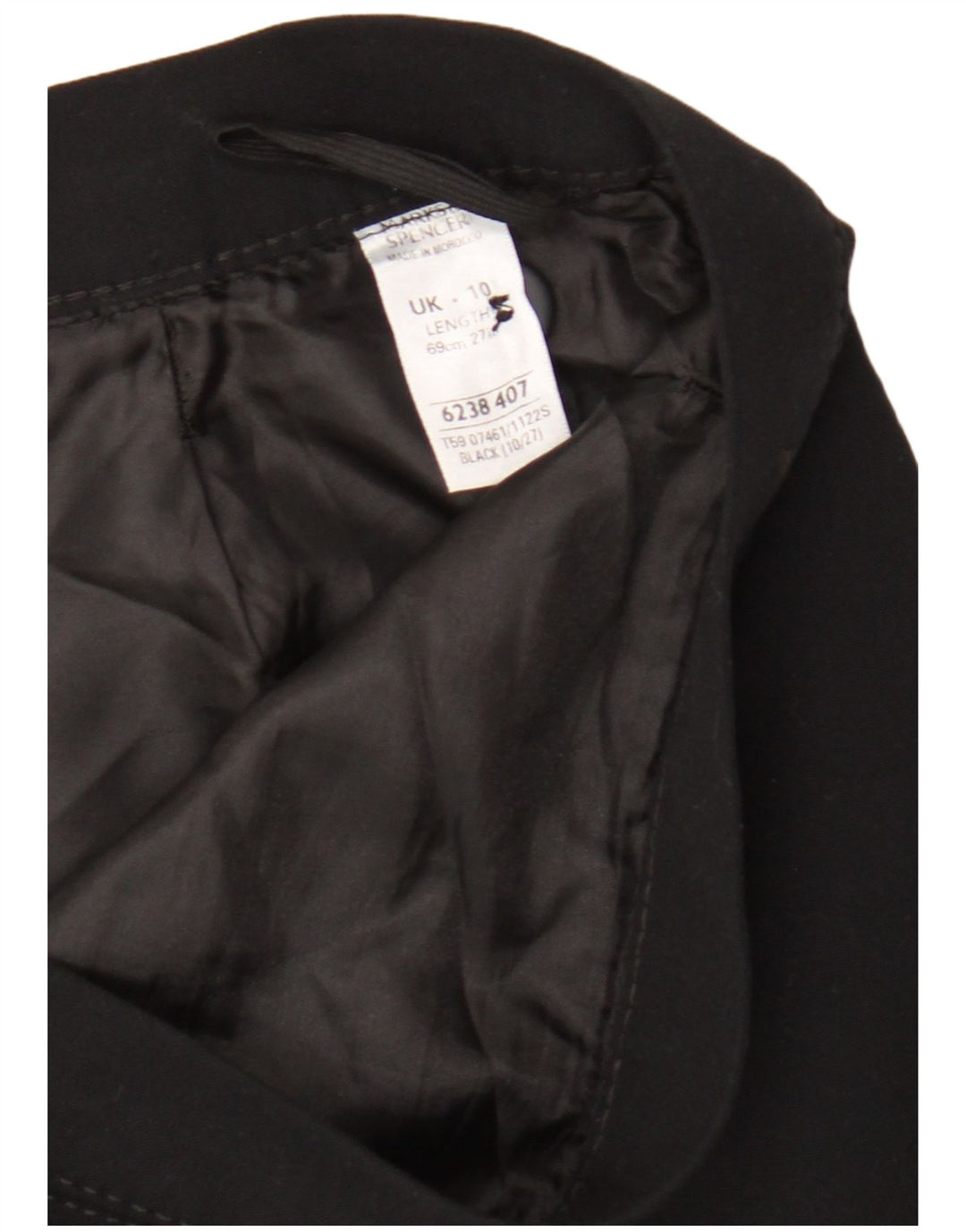 Fusta creion pentru femei Marks & Spencer UK 10 Small W28 Poliester negru