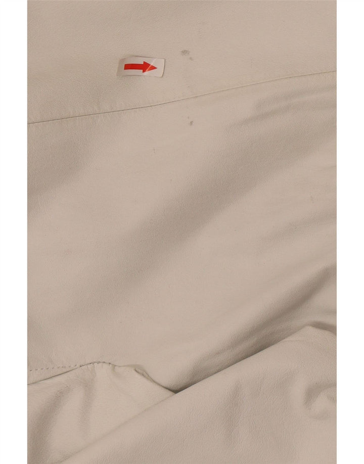 Jachetă militară din piele vintage pentru femei EU 42, mare, albă, din piele