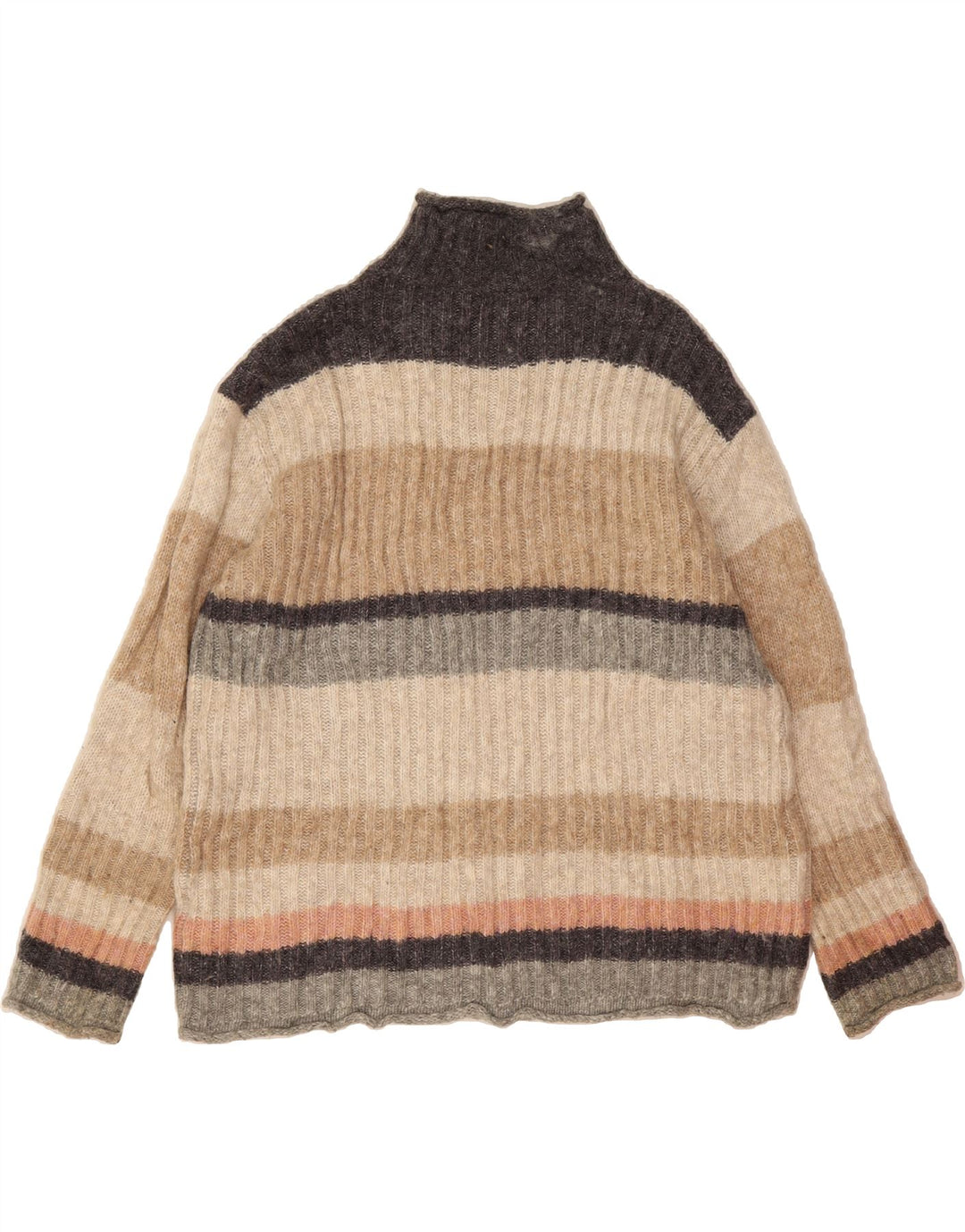 MARKS & SPENCER Womens Turtle Neck Jumper Sweater UK 14 Medium Beige Vintage Marks & Spencer and Second-Hand Marks & Spencer from Messina Hembry 