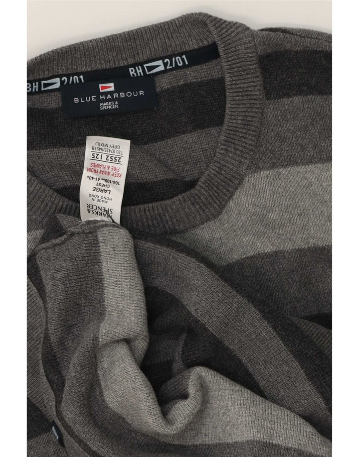 Marks & Spencer Pulover pentru bărbați, Blue Harbour, cu gât crew, mare, gri