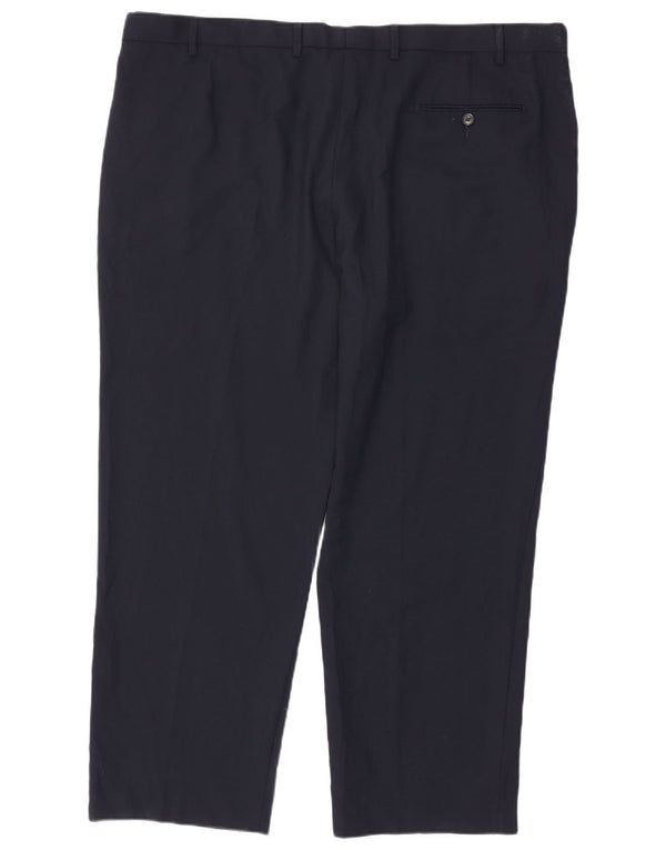 Pantaloni de costum pentru bărbați Marks & Spencer, cu ajustare normală, L46 L31, poliester bleumarin
