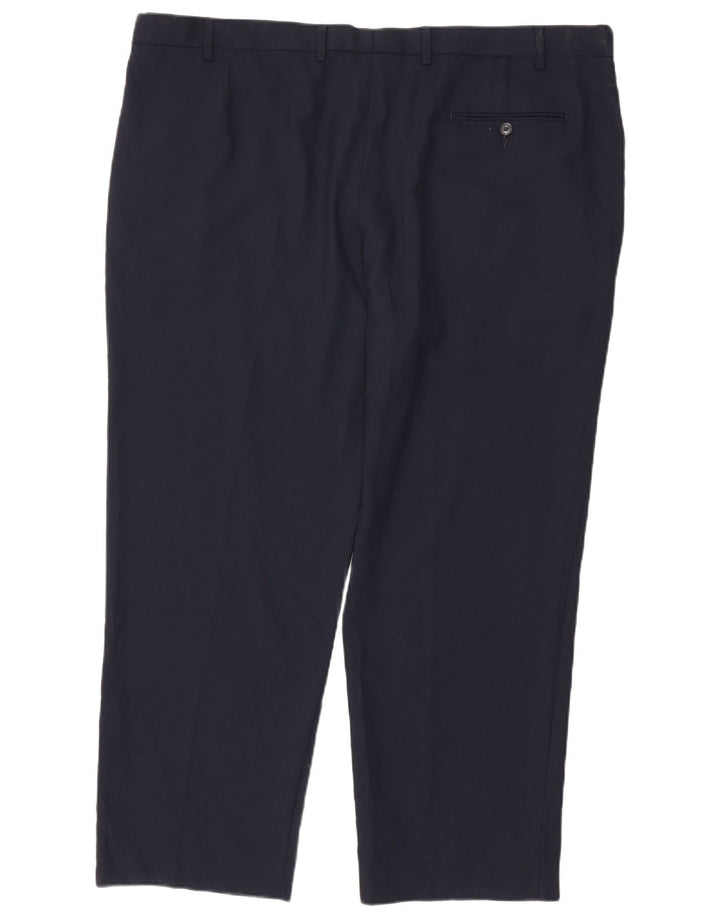 Pantaloni de costum pentru bărbați Marks & Spencer, cu ajustare normală, L46 L31, poliester bleumarin