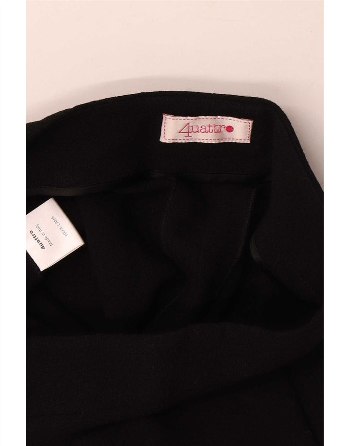 Pantaloni tăiați vintage pentru femei L26 L23 Lână neagră