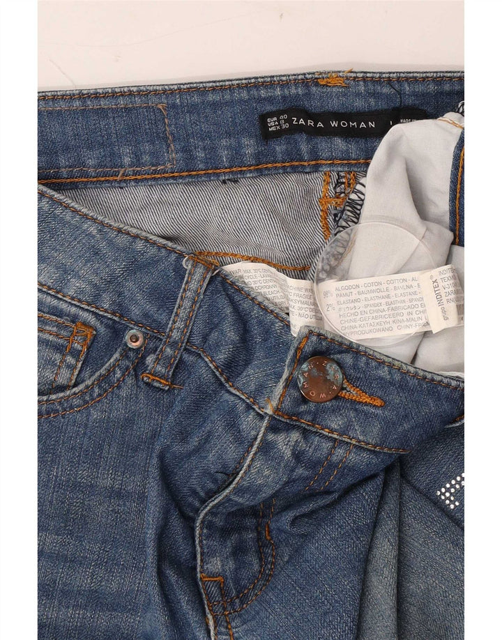 Blugi Zara Femei Bootcut EU 40 Medium W30 L30 Bumbac Albastru