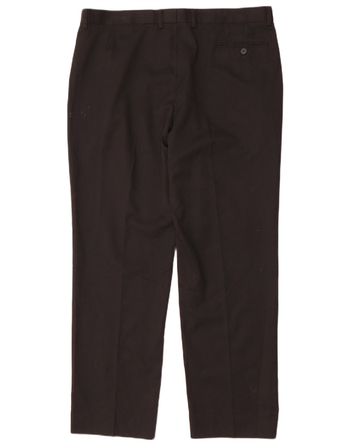 Pantaloni chino pentru bărbați Marks & Spencer, cu ajustare normală, L38 L31, poliester negru