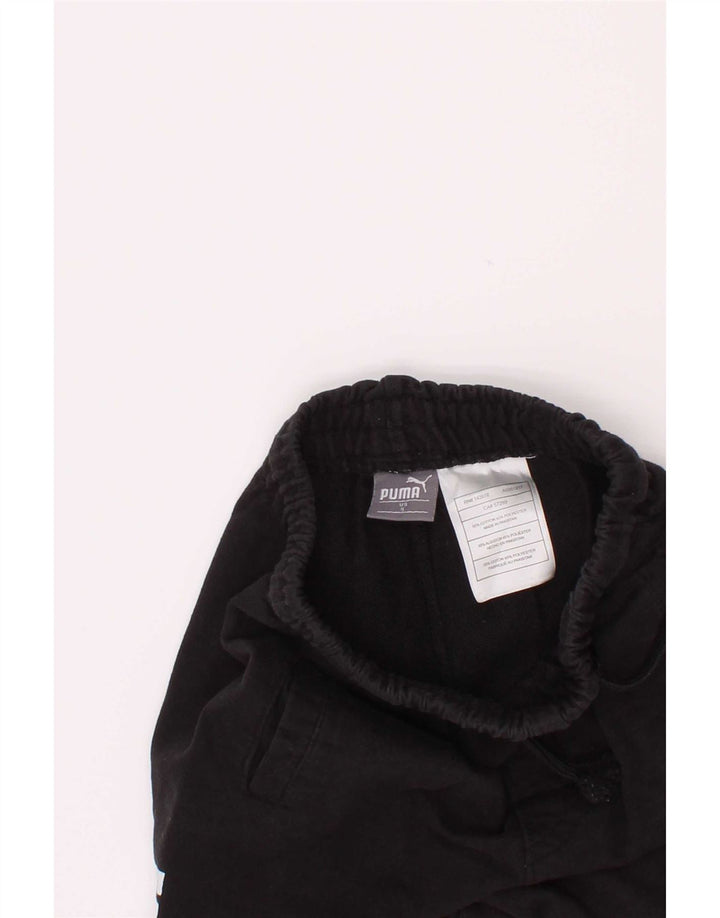 Pantaloni scurți sport grafic Puma pentru băieți 4-5 ani, bumbac negru