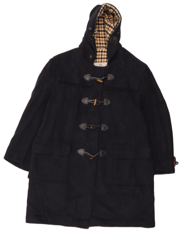 Aquascutum, haină supradimensionată pentru femei, cu glugă, UK 18 XL, lână nouă, albastru bleumarin