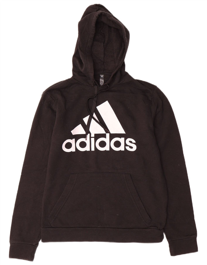 Pulover ADIDAS pentru bărbați cu glugă grafică, mic, negru, bumbac
