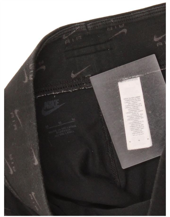 Leggings grafic Nike pentru femei UK 12, bumbac mediu negru