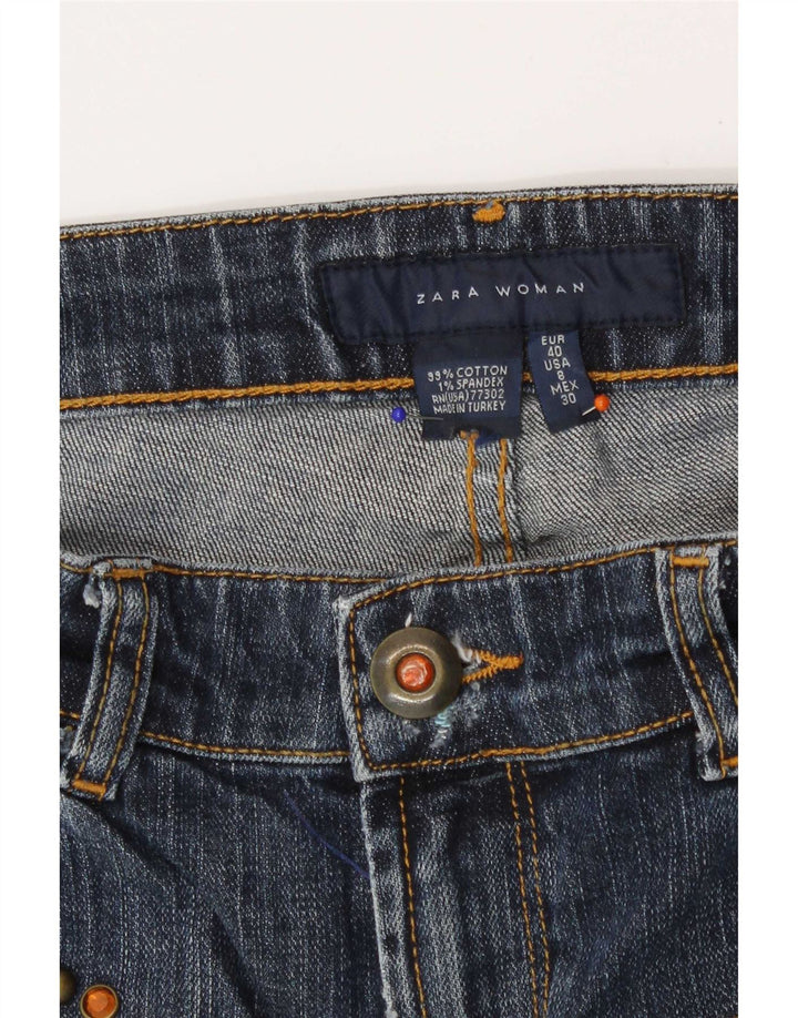 Blugi Zara Femei Bootcut EU 40 Medium L30 L35 Bumbac bleumarin