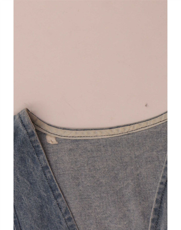 Vestă de blugi vintage pentru femei UK 14 Large Blue