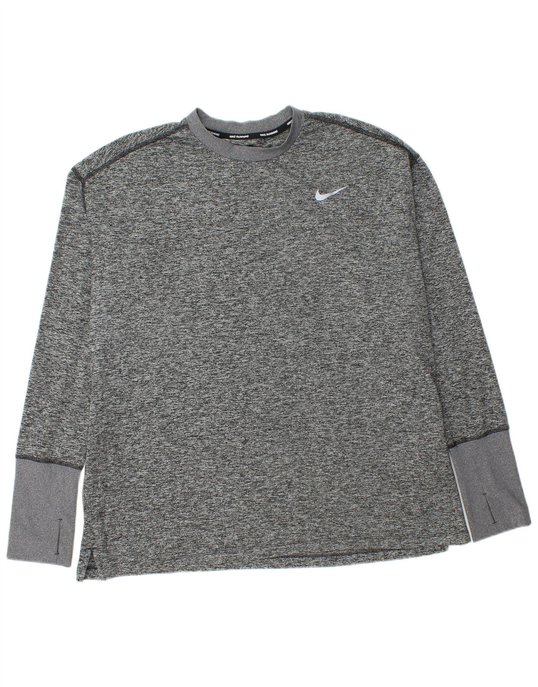 Nike pentru bărbați Dri Fit Top cu mânecă lungă XL, gri poliester cu pături
