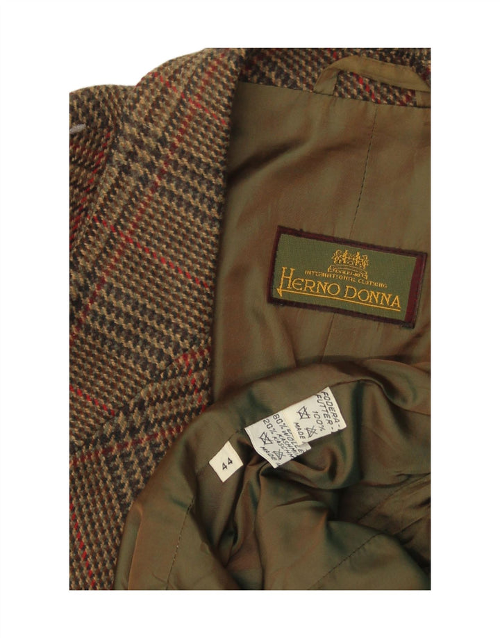 Jachetă Blazer pentru femei Herno Donna IT 44 Lână Maro Mediu Houndstooth